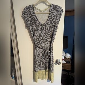 Boden Soft Knit Geometric Dress w/ Waist Tie (6R)